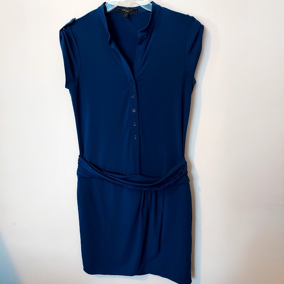 BCBGMaxAzria Blue Capped sleeve dress - Petite Small - Picture 1 of 9